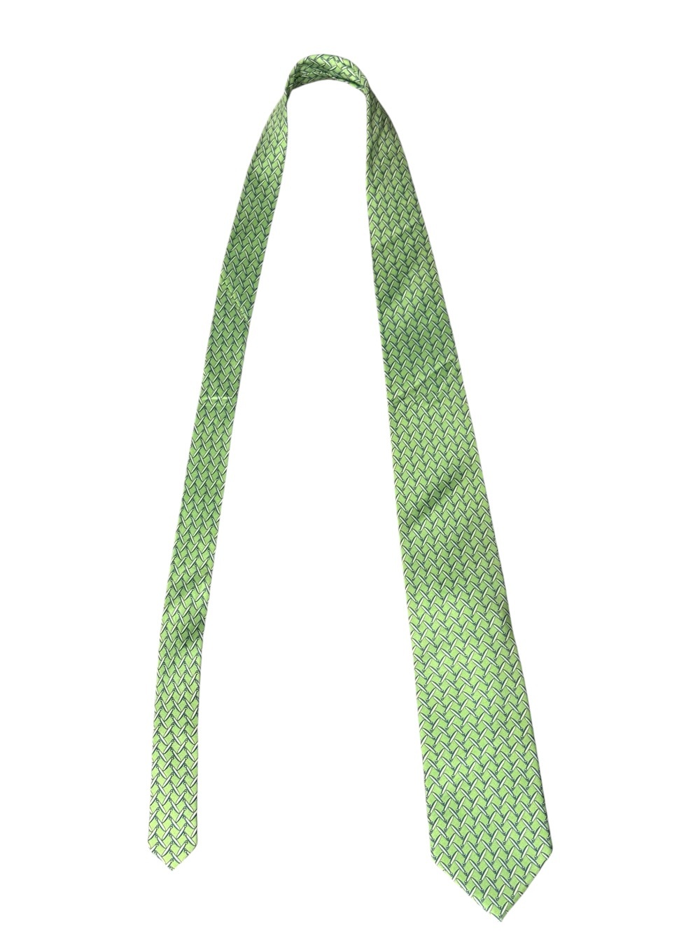 Izod Light Green Geometric Silk Tie
